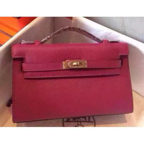 Hermes MINI Kelly 22 centimetri Tote Bag in pelle di vitello K22 pesca