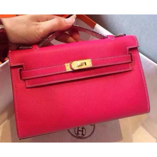 Hermes MINI Kelly 22 centimetri Tote Bag in pelle di vitello K22 Rosa