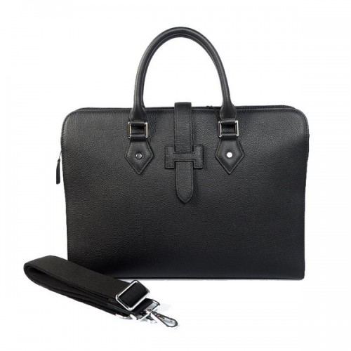 Hermes Mens valigetta in pelle di vitello 3309 nero