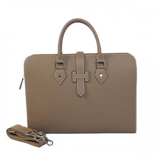 Hermes Mens valigetta in pelle di vitello 3309 grigio