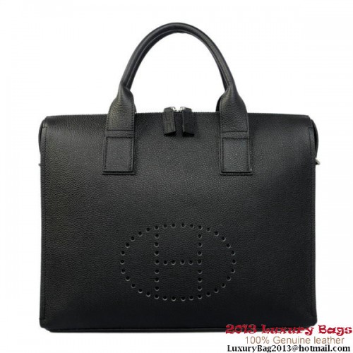 Hermes Mens valigetta in pelle di vitello H1289A nero