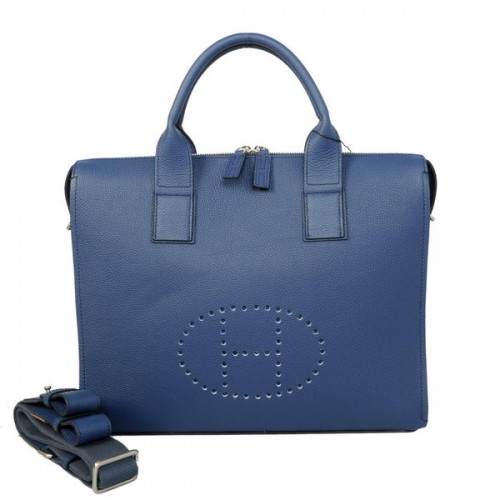 Hermes Mens valigetta in pelle di vitello H1705A Royalblue