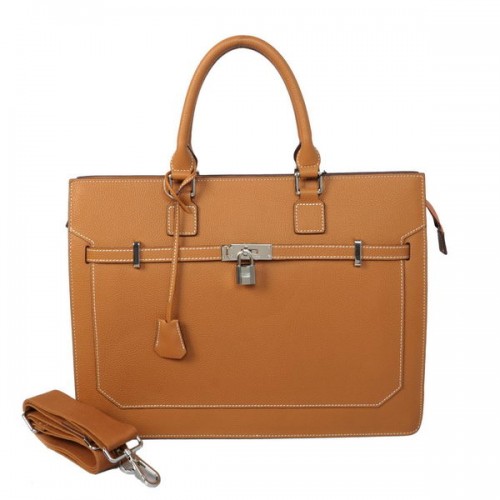 Hermes Mens Kelly valigetta in pelle di vitello H5229 Camel