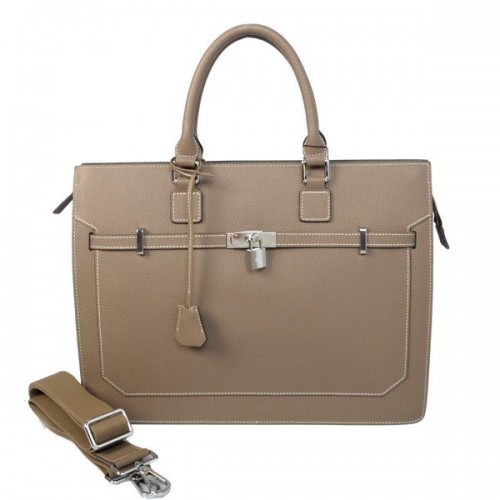 Hermes Mens Kelly valigetta in pelle di vitello H5229 grigio