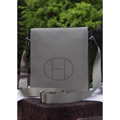 Hermes Messenger Bag originale in pelle di vitello H80014 grigio