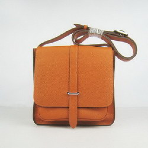 Hermes arancione borse in pelle di mucca Messenger H2811