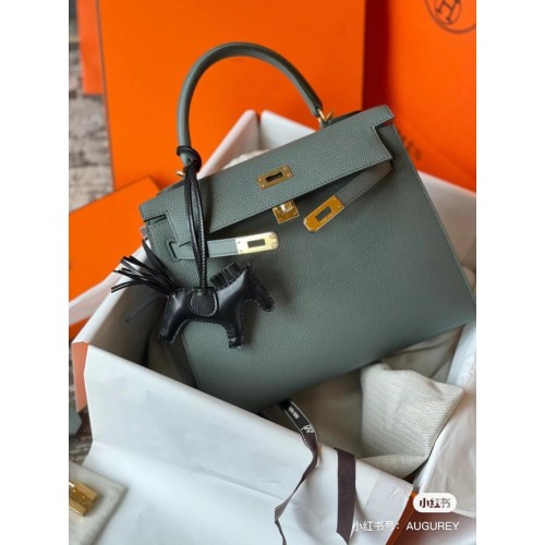 Hermes Original Epsom Pelle KEL2578 Elefante grigio