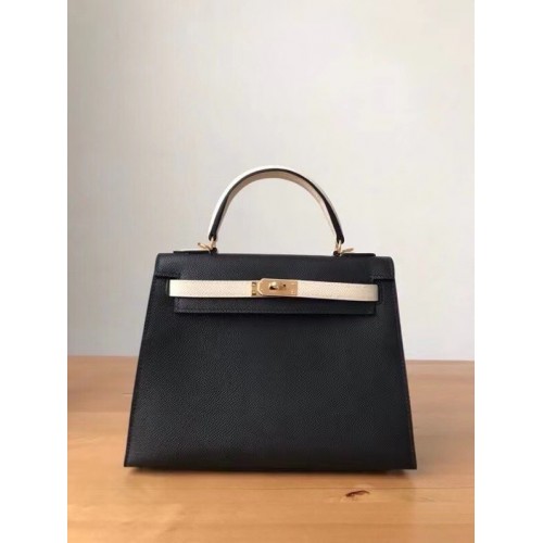 Hermes originale Epsom in pelle KEL2578 nero e crema