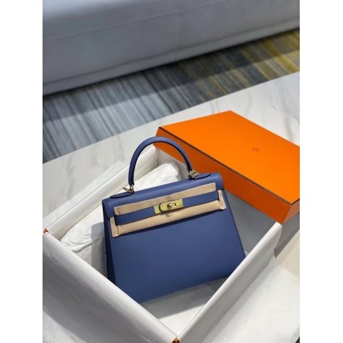 Hermes originale in pelle Epsom KEL2578 blu scuro