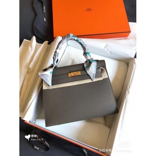 Hermes Original Epsom Leather KEL2578 grigio scuro