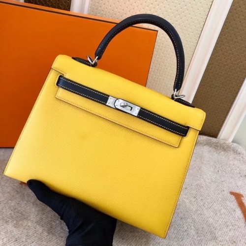 Hermes Original Epsom Leather KEL2578 giallo e nero