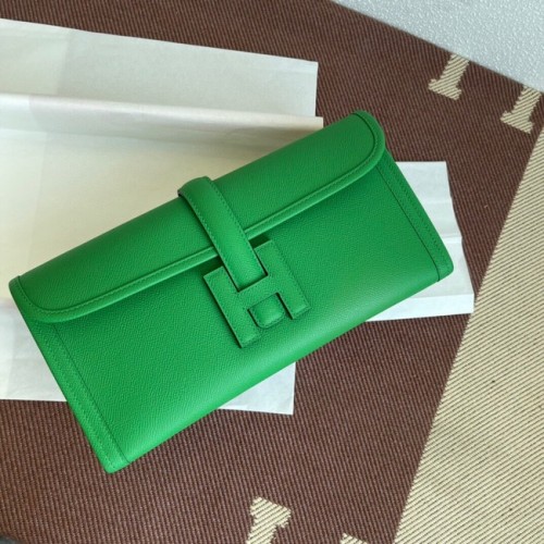Hermes Original Espom Pochette in pelle 37088 Bambù verde