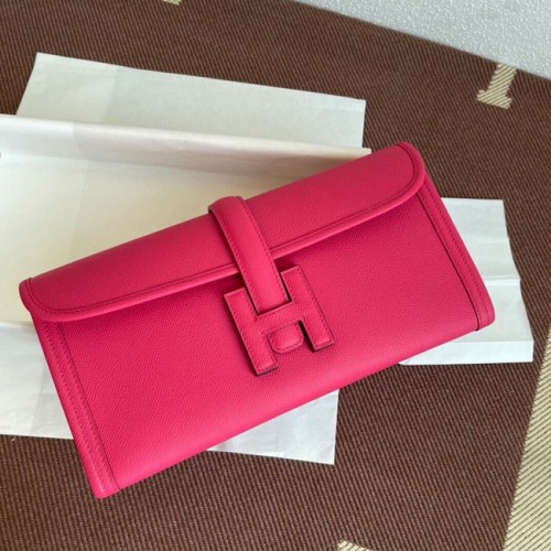Hermes Original Espom Clutch in pelle 37088 Rosso violaceo