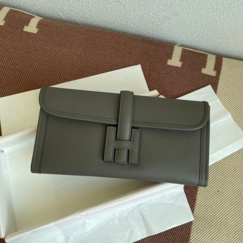 Hermes Original Espom Clutch in pelle 37088 grigio scuro
