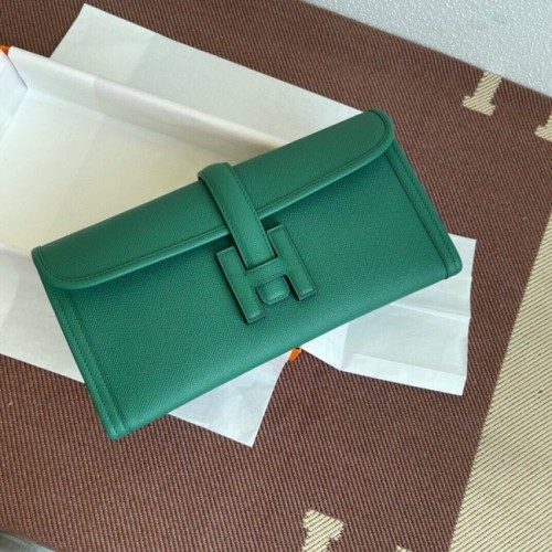 Hermes Original Espom Clutch in pelle 37088 verde
