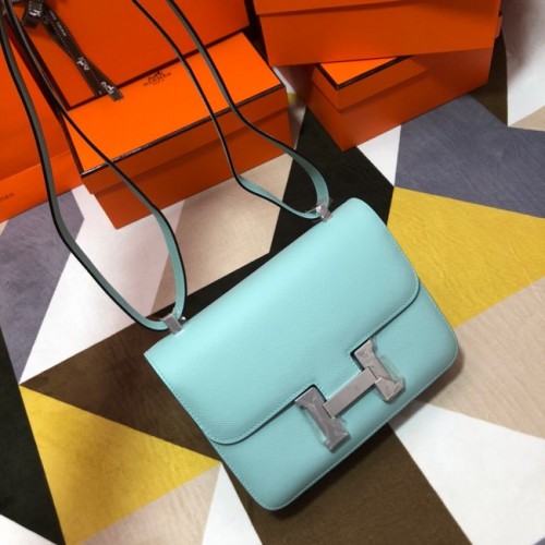 Hermes Original Espom Leather Constance Bag 5333 cielo blu