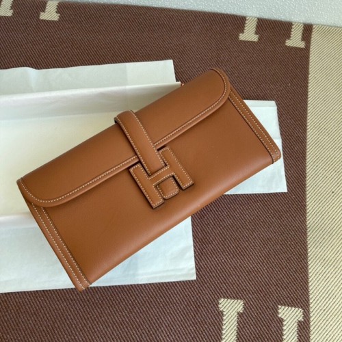 Hermes Original jige swift Pochette in pelle 37088 marrone