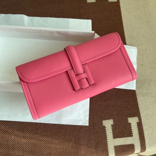 Hermes Original jige swift Leather Clutch 37088 fiori di ciliegio