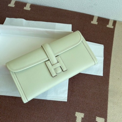 Hermes Original jige swift Pochette in pelle 37088 crema
