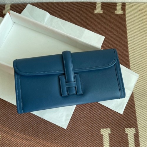 Hermes Original jige swift Pochette in pelle 37088 grigio drak