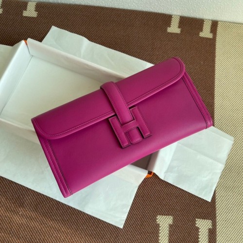Hermes Original jige swift Pochette in pelle 37088 rosa
