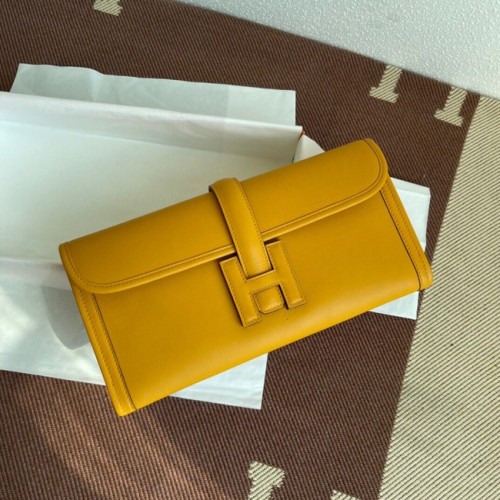 Hermes Original jige swift Leather Clutch 37088 giallo