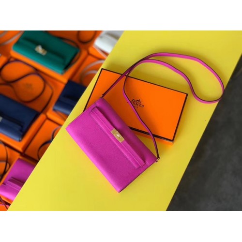 Hermes Original kelly espom in pelle per andare borsa woc H4087 Rosso violaceo