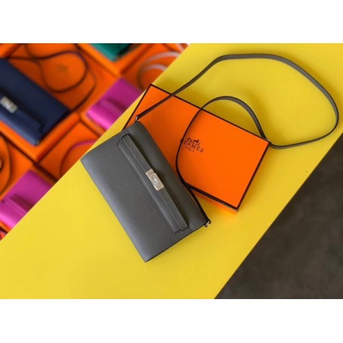 Hermes Original kelly espom in pelle per andare borsa woc H4087 grigio