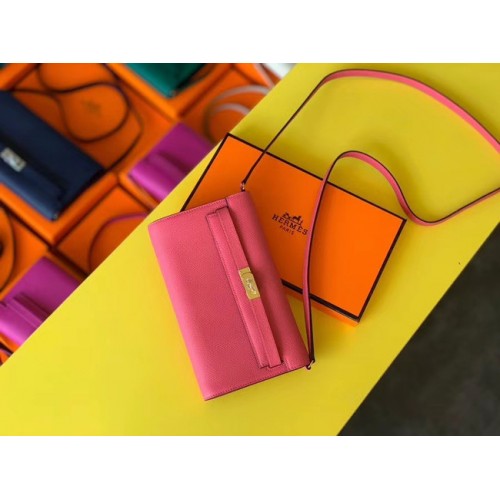 Hermes Original kelly espom in pelle per andare borsa woc H4087 rosa