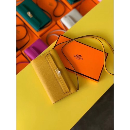 Hermes Original kelly espom in pelle per andare borsa woc H4087 giallo