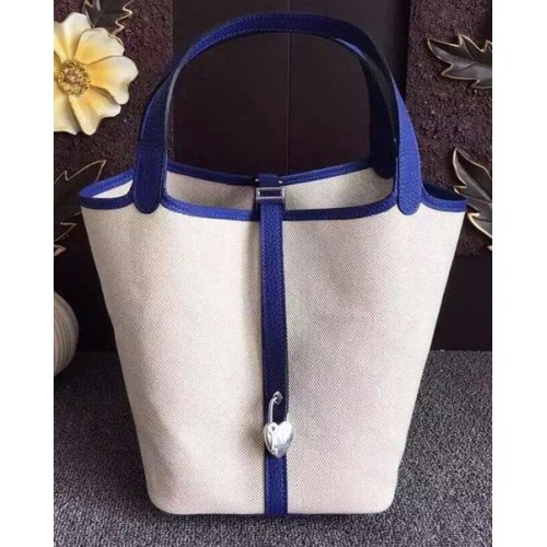 Borsa Hermes Picotin Lock 18cm Tela HPL8618T RoyalBlue