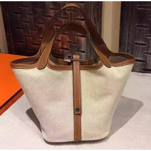 Hermes Picotin Blocco 18cm Borsa Tela HPL8618T Grano