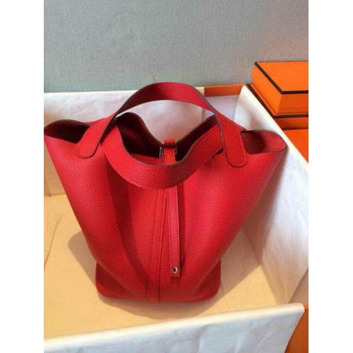 Hermes Picotin Lock 22cm Borse Litchi Leather HPT22 Rosso