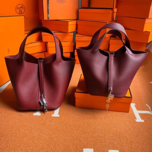 Hermes Picotin Lock Borse Original togo Leather PL3388 claret