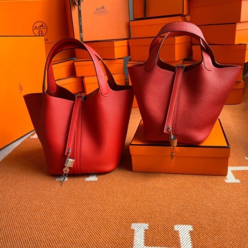 Hermes Picotin Lock Borse Original togo Leather PL3388 rosso