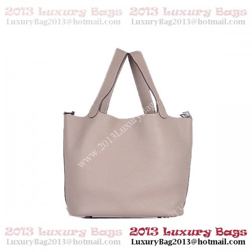 Borsa Hermes Picotin Lock MM in pelle Clemence 8616 grigio