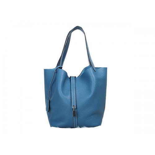 Borsa Hermes Picotin Lock MM in pelle originale blu