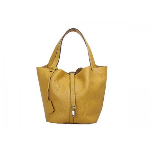 Borsa Hermes Picotin Lock MM in Pelle Originale Giallo
