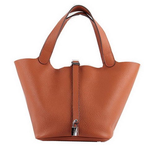 Hermes Picotin Blocco MM Borse Clemence Pelle H8616 Arancione
