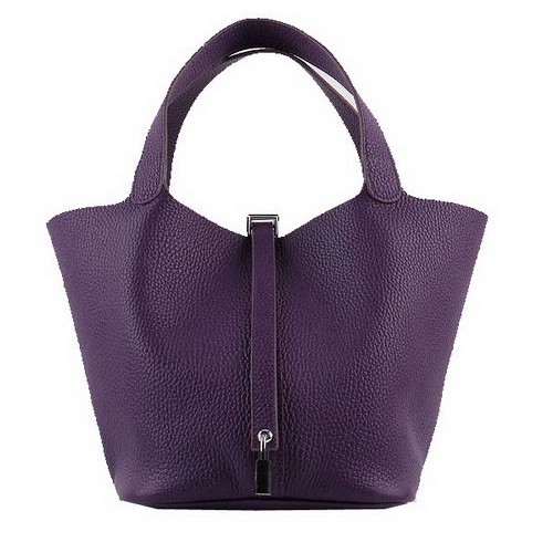 Hermes Picotin Blocco MM Borse Clemence Pelle H8616 Viola