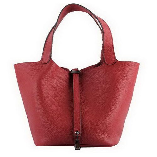 Hermes Picotin Blocco MM Borse Clemence Pelle H8616 Rosso