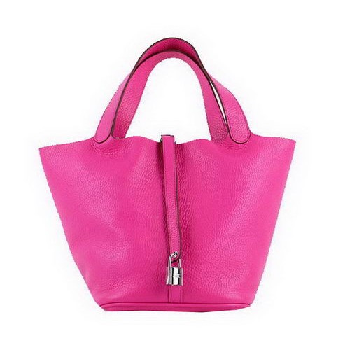 Hermes Picotin Blocco MM Borse Clemence Pelle H8616 Rosa