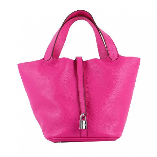 Borsa Hermes Picotin Lock PM in pelle Clemence H8615 Rose