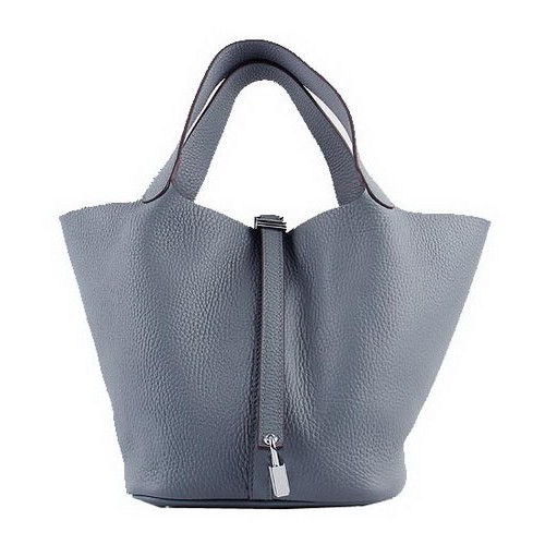 Hermes Picotin Blocco PM Borse Clemence Pelle H8615 Grigio