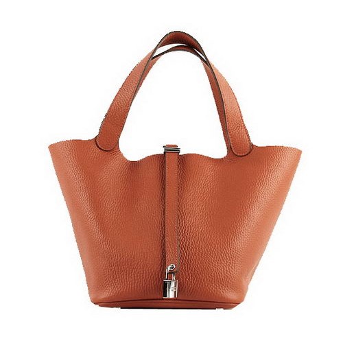 Hermes Picotin Blocco PM Borse Clemence Pelle H8615 Arancione
