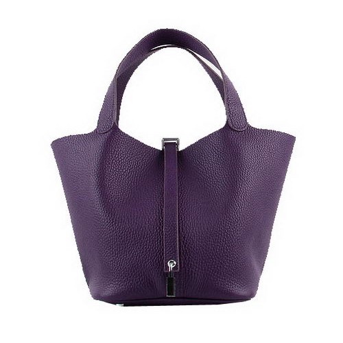 Hermes Picotin Blocco PM Borse Clemence Pelle H8615 Viola
