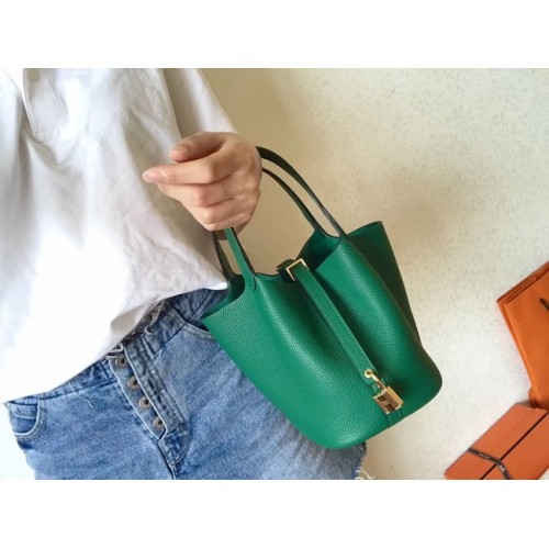 Hermes Picotin Lock PM Borse in pelle originale H8688 verde