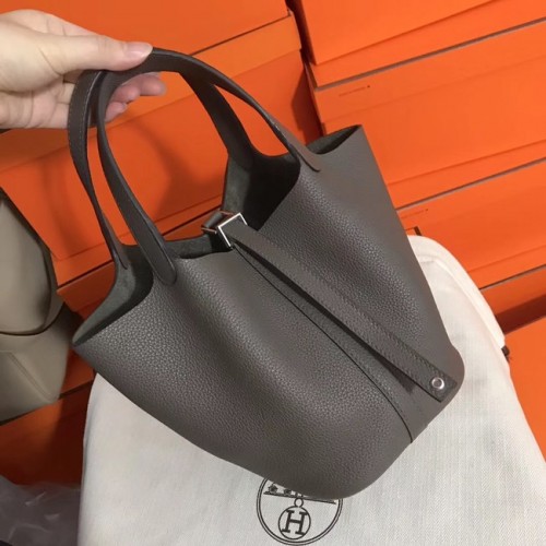 Hermes Picotin Lock PM Borse in pelle originale H8688 grigio