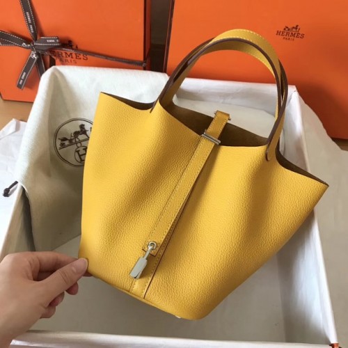 Hermes Picotin Lock PM Borse in pelle originale H8688 giallo