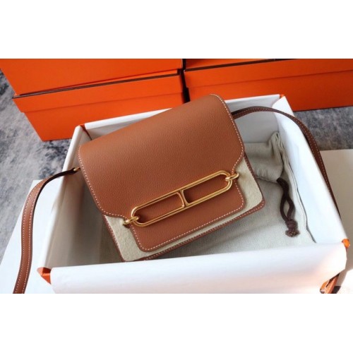 Hermes Roulis 19cm Evercolor 9D H9003 marrone&Oro